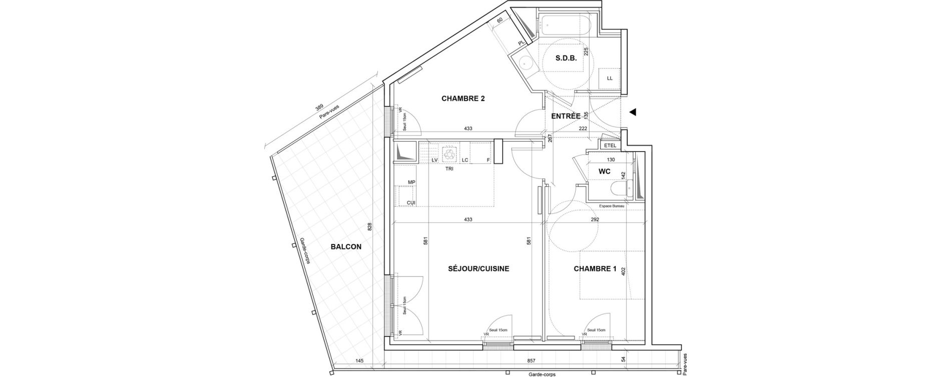 Appartement T3 de 60,15 m2 &agrave; Villejuif Monts cuchets