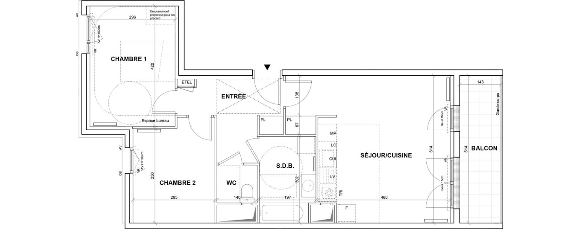 Appartement T3 de 62,78 m2 &agrave; Villejuif Monts cuchets