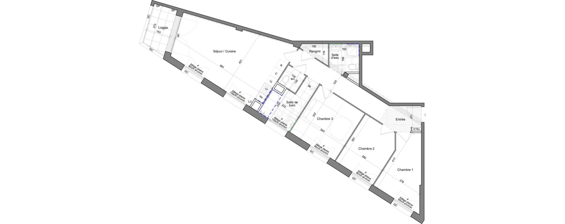 Appartement T4 de 83,40 m2 &agrave; Villejuif Monts cuchets