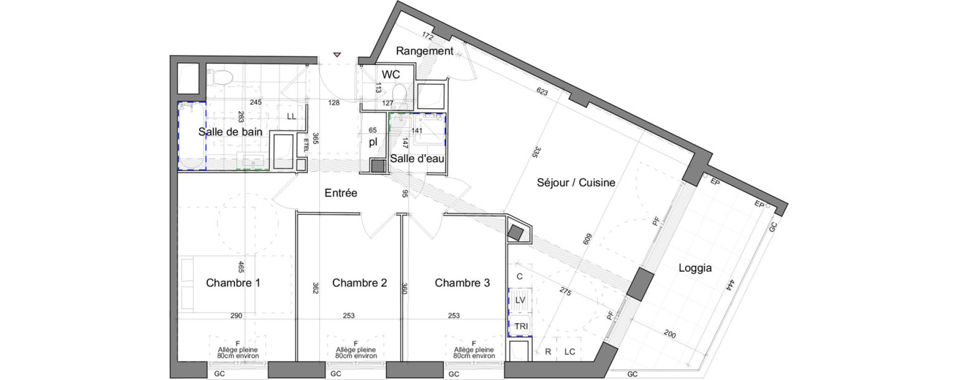 Appartement T4 de 79,10 m2 &agrave; Villejuif Monts cuchets