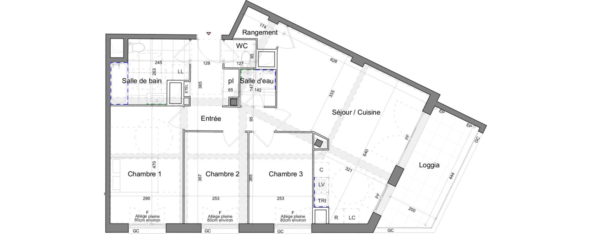 Appartement T4 de 79,80 m2 &agrave; Villejuif Monts cuchets