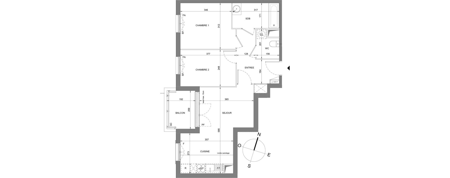 Appartement T3 de 56,70 m2 &agrave; Villeneuve-Le-Roi La grusie