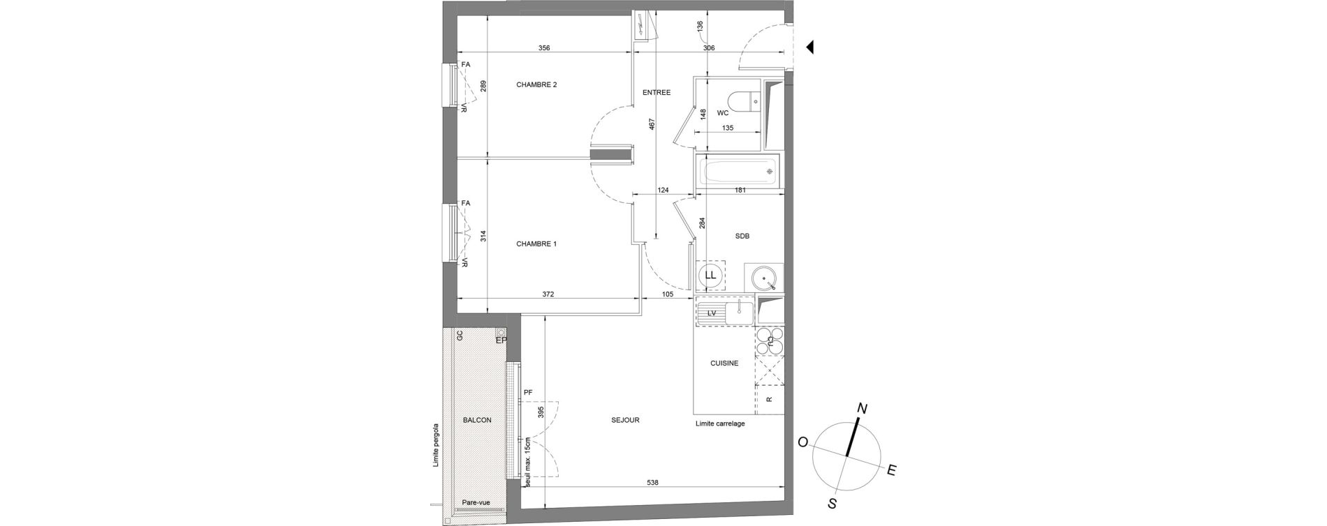 Appartement T3 de 59,40 m2 &agrave; Villeneuve-Le-Roi La grusie
