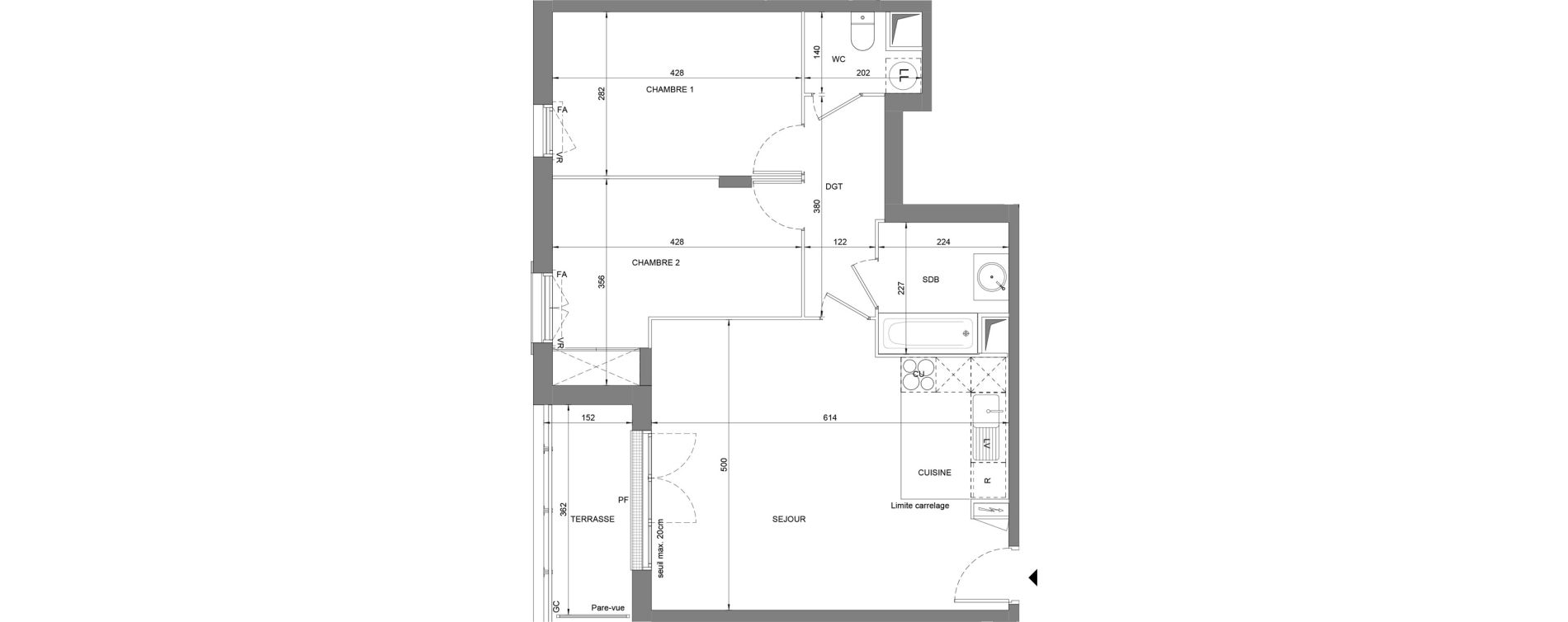 Appartement T3 de 65,10 m2 &agrave; Villeneuve-Le-Roi La grusie