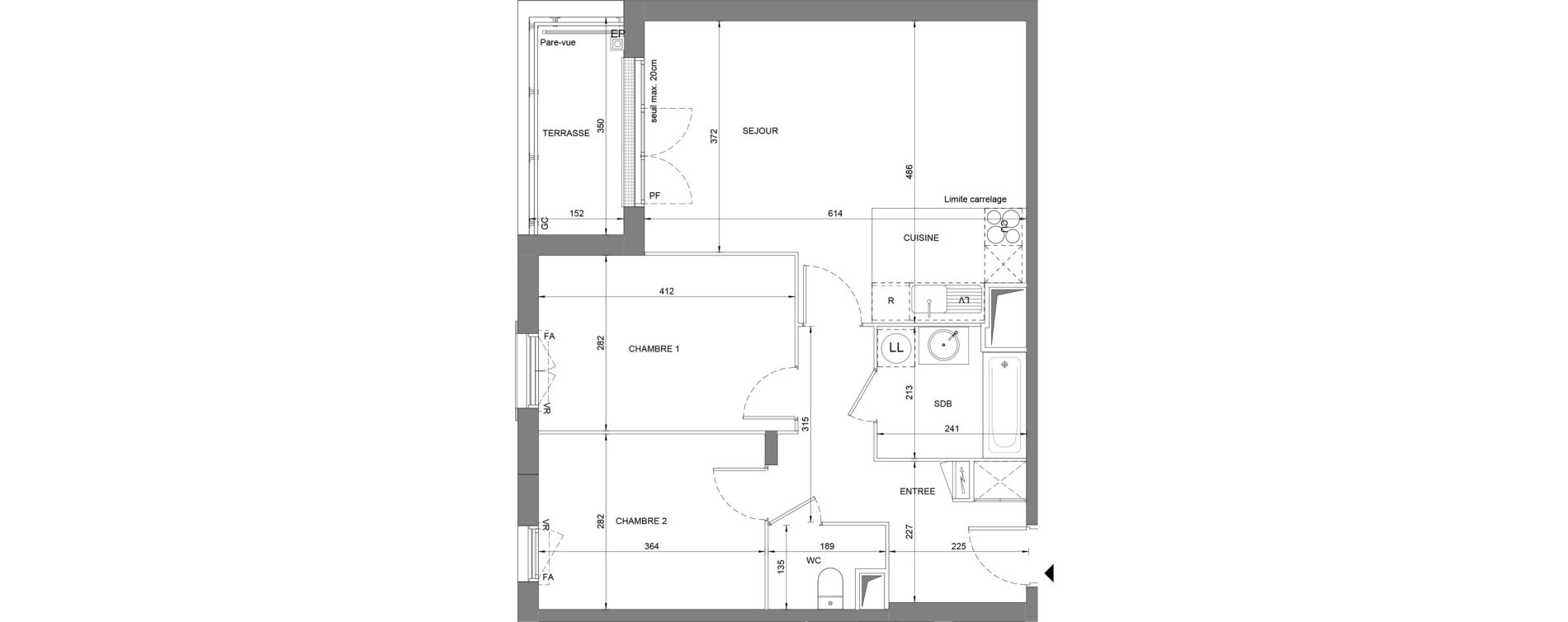 Appartement T3 de 65,10 m2 &agrave; Villeneuve-Le-Roi La grusie