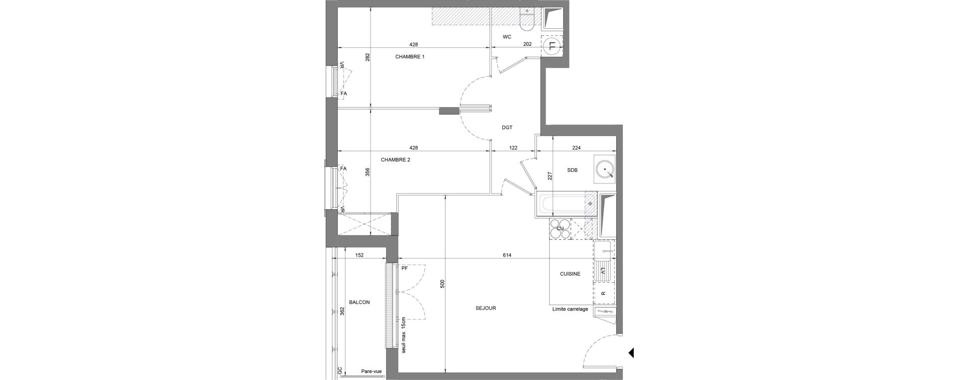 Appartement T3 de 64,70 m2 &agrave; Villeneuve-Le-Roi La grusie