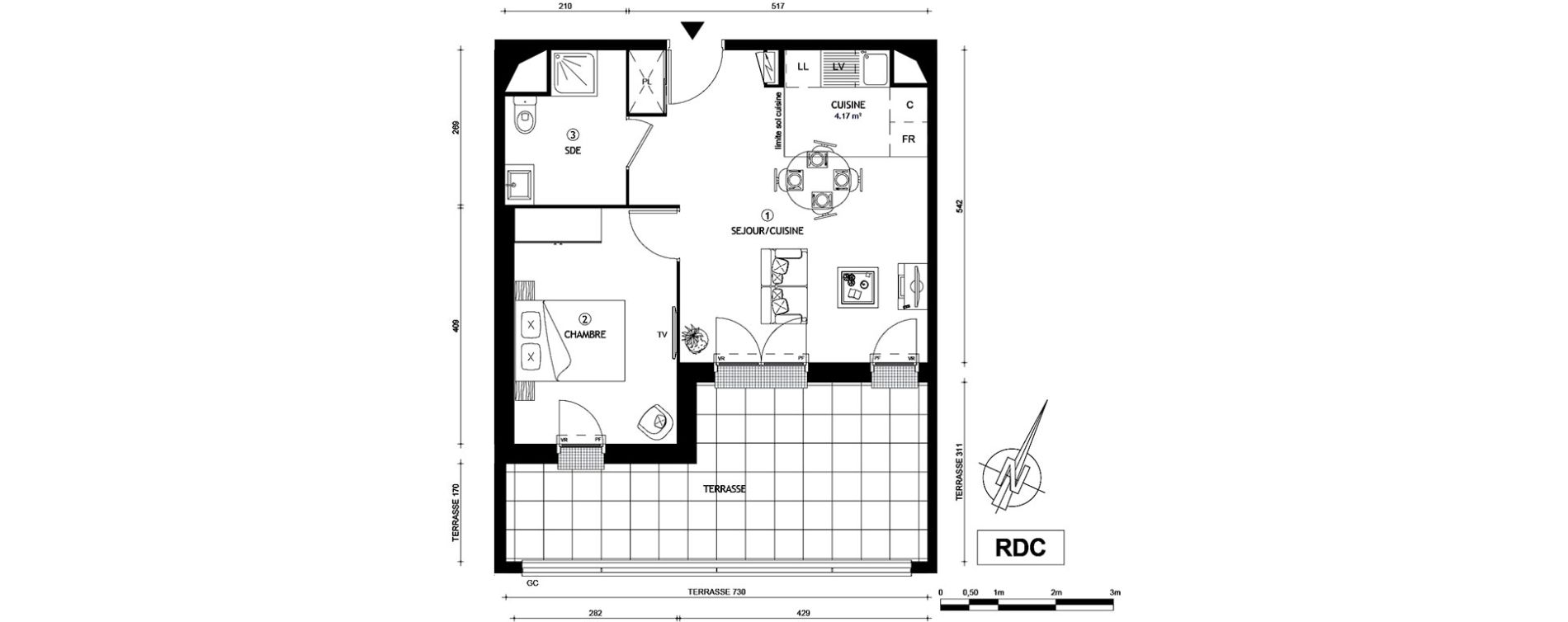 Appartement T2 de 41,40 m2 &agrave; Villeneuve-Le-Roi Centre