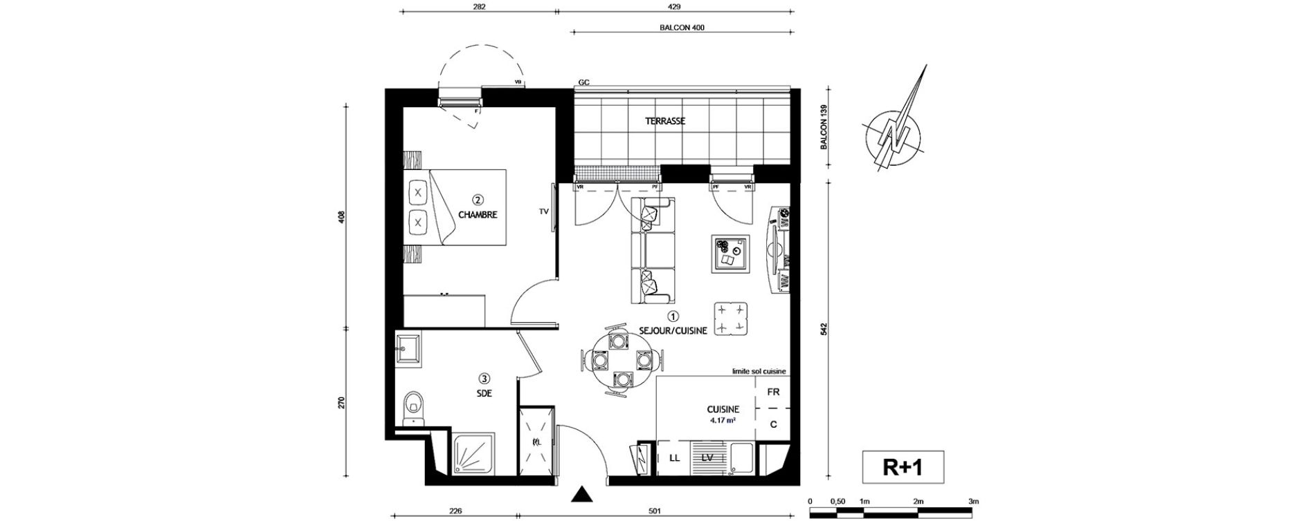 Appartement T2 de 41,10 m2 &agrave; Villeneuve-Le-Roi Centre