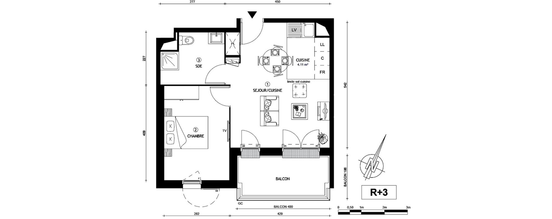 Appartement T2 de 40,00 m2 &agrave; Villeneuve-Le-Roi Centre