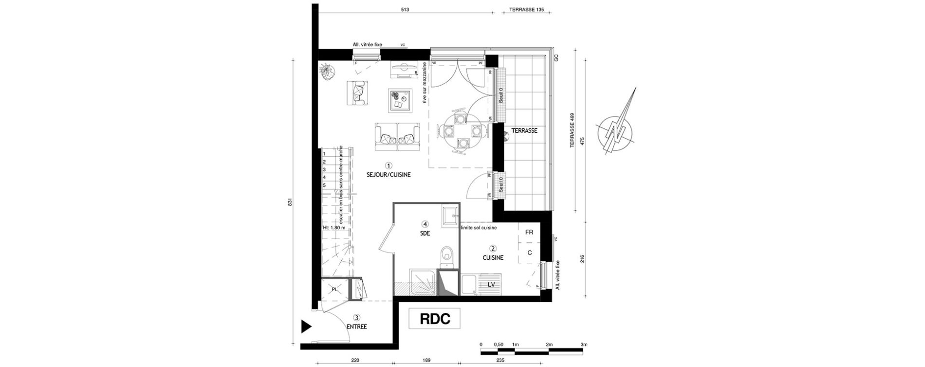 Duplex T3 de 68,00 m2 &agrave; Villeneuve-Le-Roi Centre