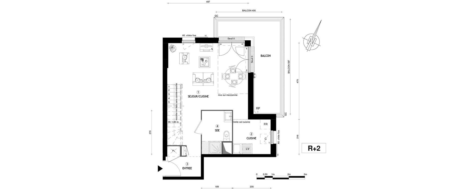 Duplex T3 de 67,60 m2 &agrave; Villeneuve-Le-Roi Centre