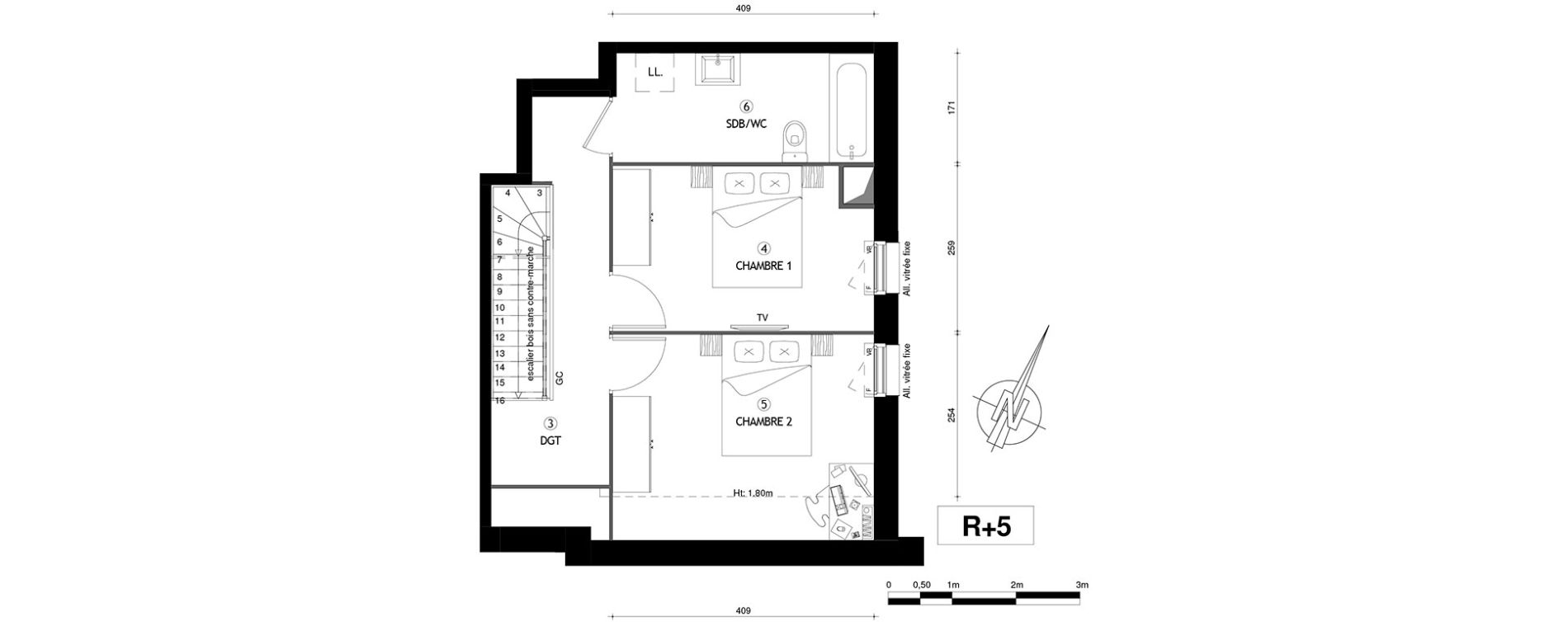 Duplex T3 de 64,40 m2 &agrave; Villeneuve-Le-Roi Centre