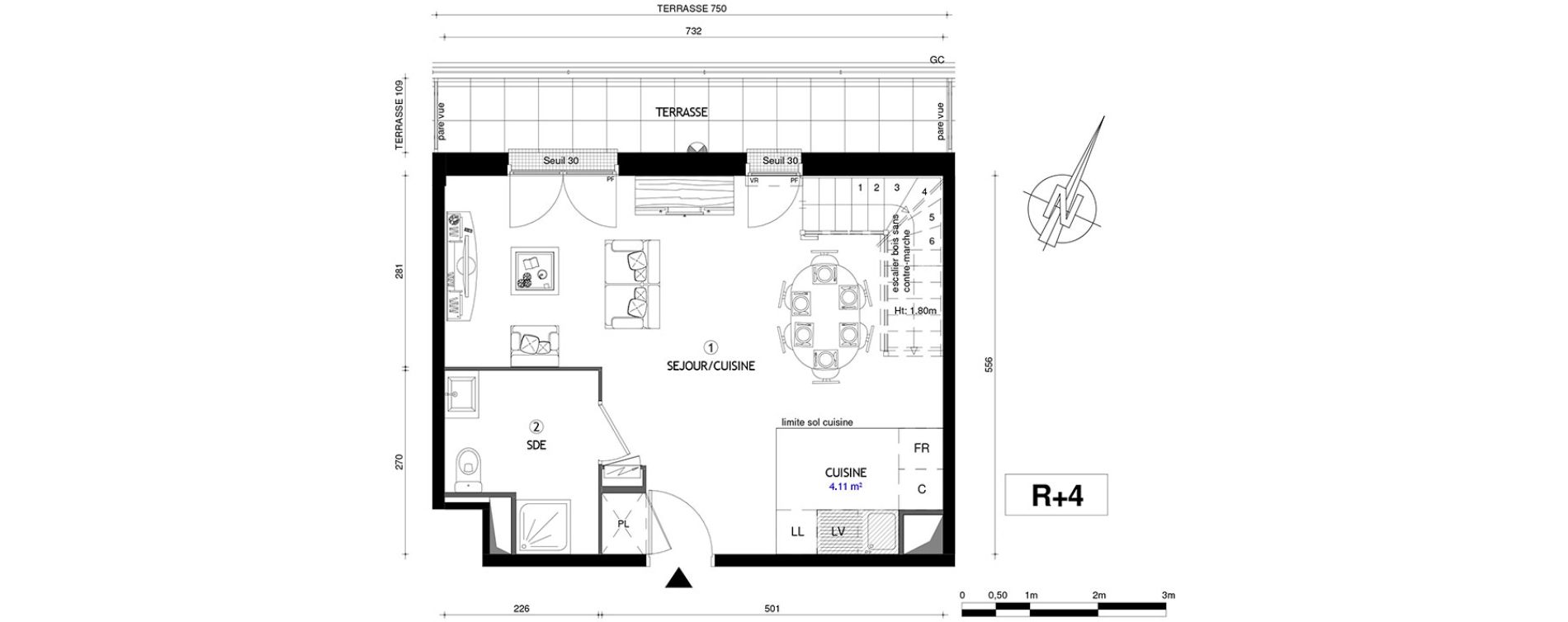 Duplex T4 de 83,80 m2 &agrave; Villeneuve-Le-Roi Centre