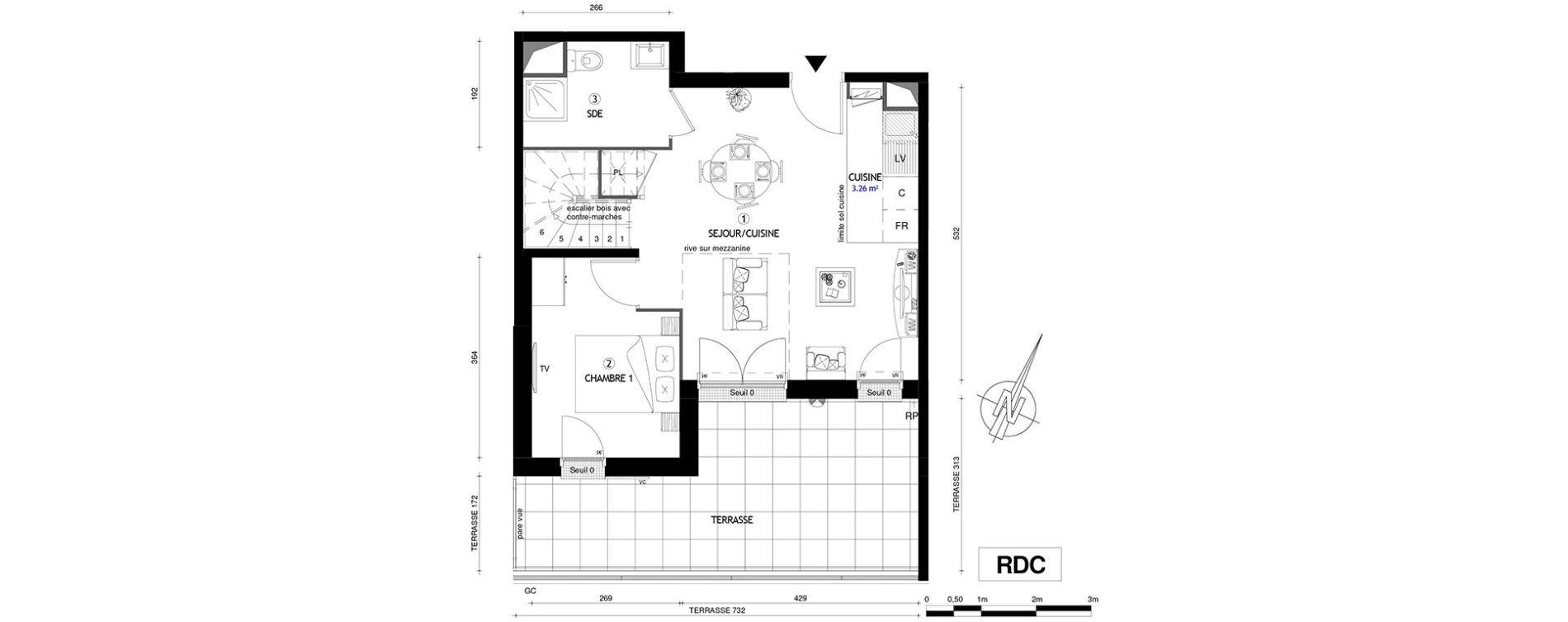Duplex T4 de 76,10 m2 &agrave; Villeneuve-Le-Roi Centre