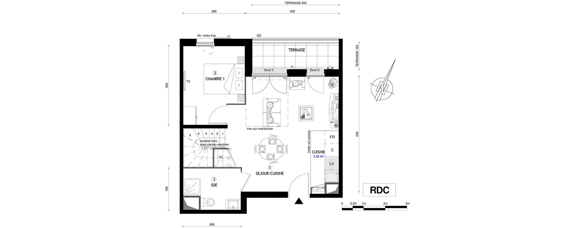 Duplex T4 de 76,60 m2 &agrave; Villeneuve-Le-Roi Centre