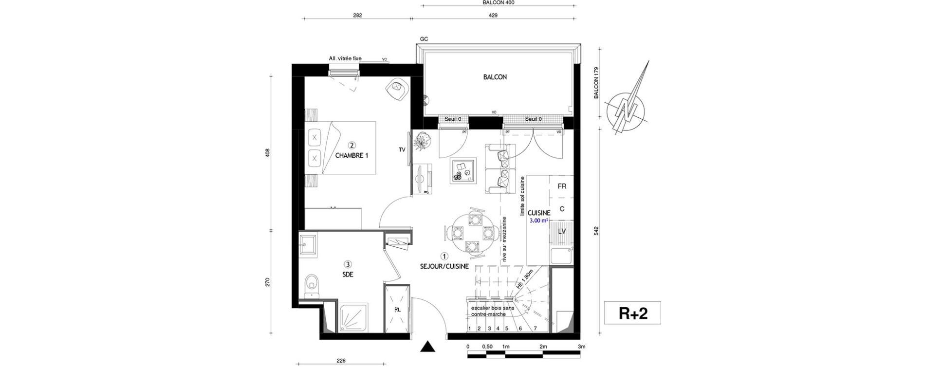 Duplex T4 de 72,60 m2 &agrave; Villeneuve-Le-Roi Centre