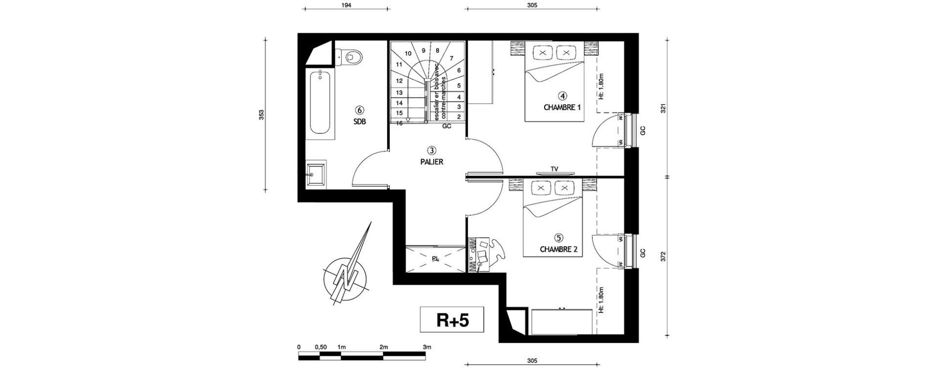 Duplex T3 de 69,40 m2 &agrave; Villeneuve-Le-Roi Centre
