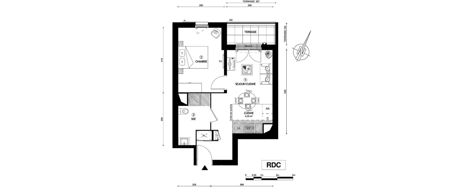 Appartement T2 de 38,10 m2 &agrave; Villeneuve-Le-Roi Centre