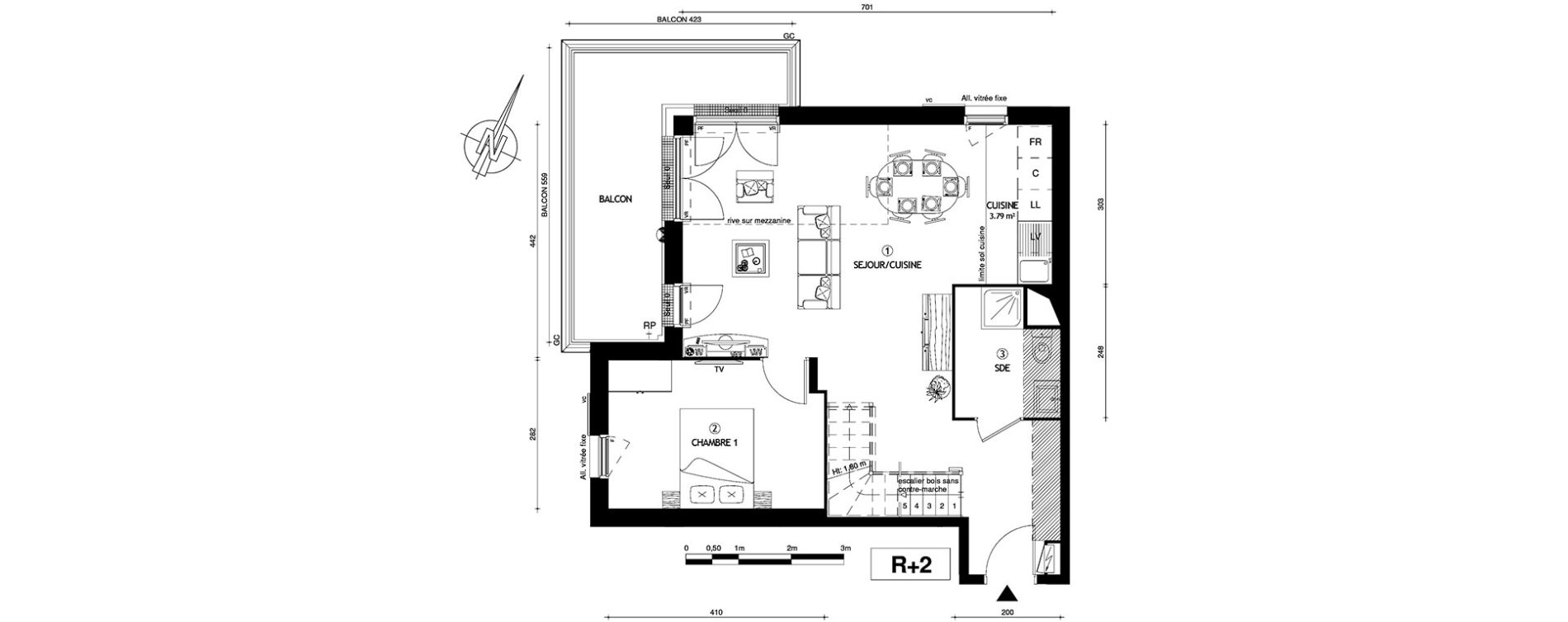 Duplex T5 de 98,50 m2 &agrave; Villeneuve-Le-Roi Centre