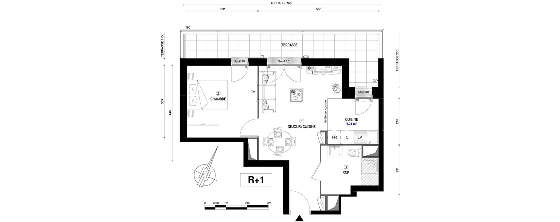 Appartement T2 de 40,20 m2 &agrave; Villeneuve-Le-Roi Centre