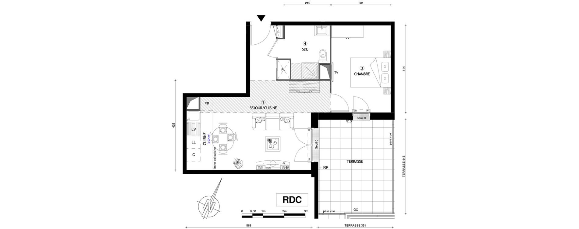 Appartement T2 de 44,20 m2 &agrave; Villeneuve-Le-Roi Centre