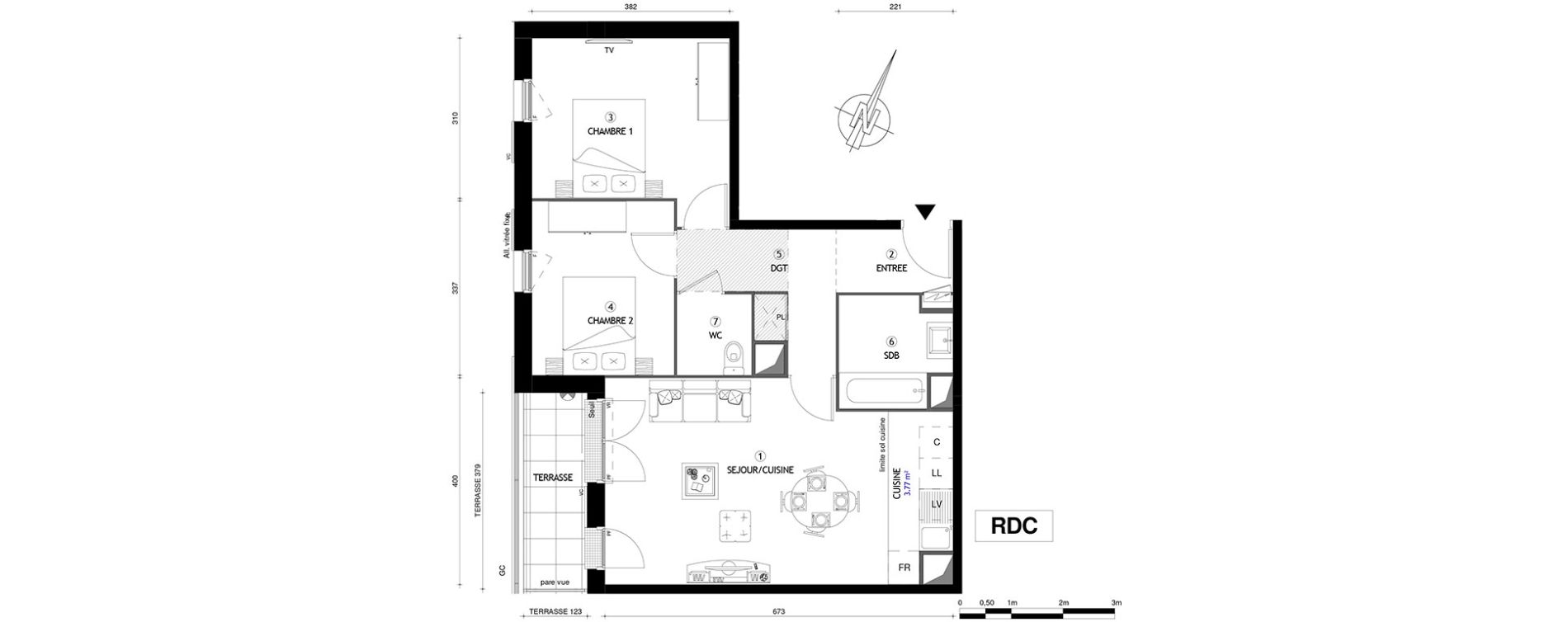 Appartement T3 de 61,90 m2 &agrave; Villeneuve-Le-Roi Centre