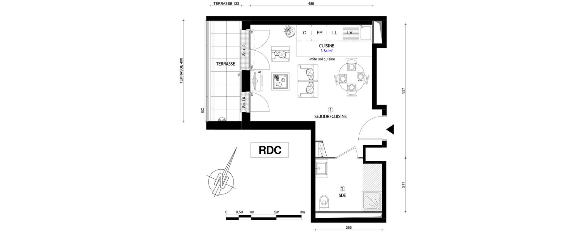 Appartement T1 de 27,60 m2 &agrave; Villeneuve-Le-Roi Centre