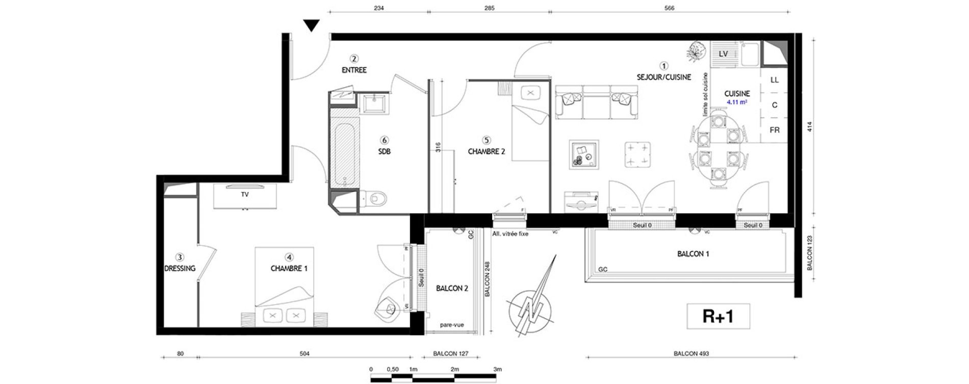 Appartement T3 de 65,30 m2 &agrave; Villeneuve-Le-Roi Centre