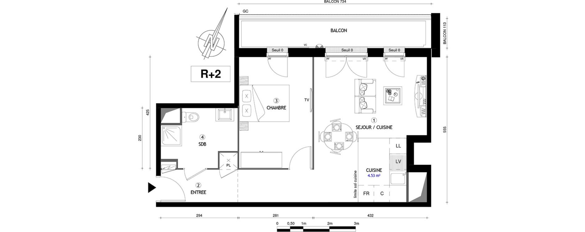 Appartement T2 de 47,10 m2 &agrave; Villeneuve-Le-Roi Centre