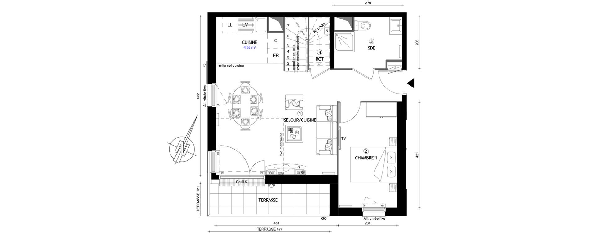 Appartement T4 de 82,60 m2 &agrave; Villeneuve-Le-Roi Centre