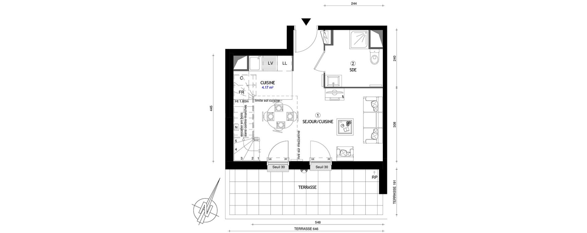 Appartement T2 de 44,90 m2 &agrave; Villeneuve-Le-Roi Centre