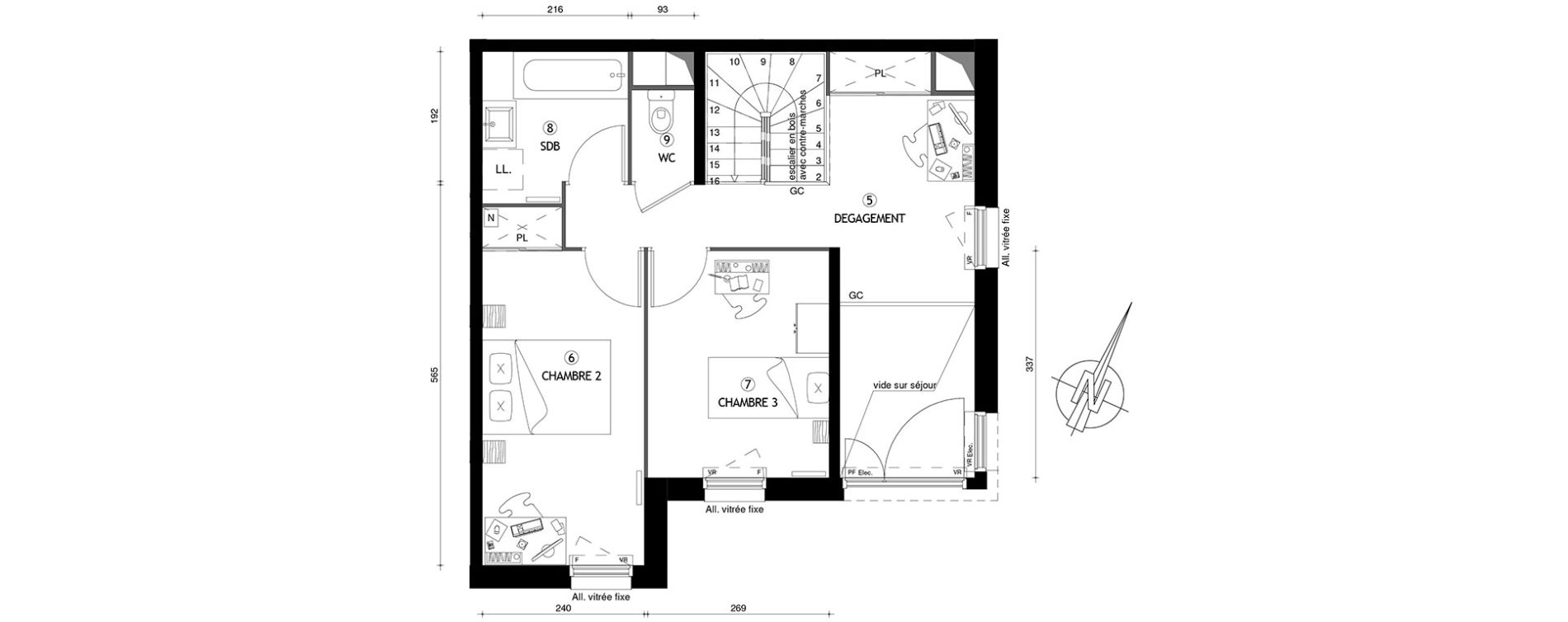 Appartement T4 de 82,60 m2 &agrave; Villeneuve-Le-Roi Centre