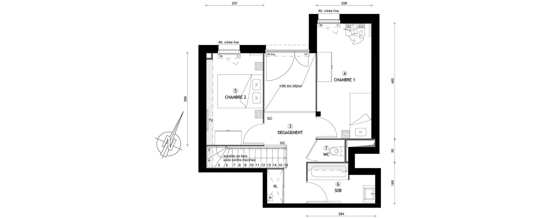 Appartement T3 de 64,40 m2 &agrave; Villeneuve-Le-Roi Centre