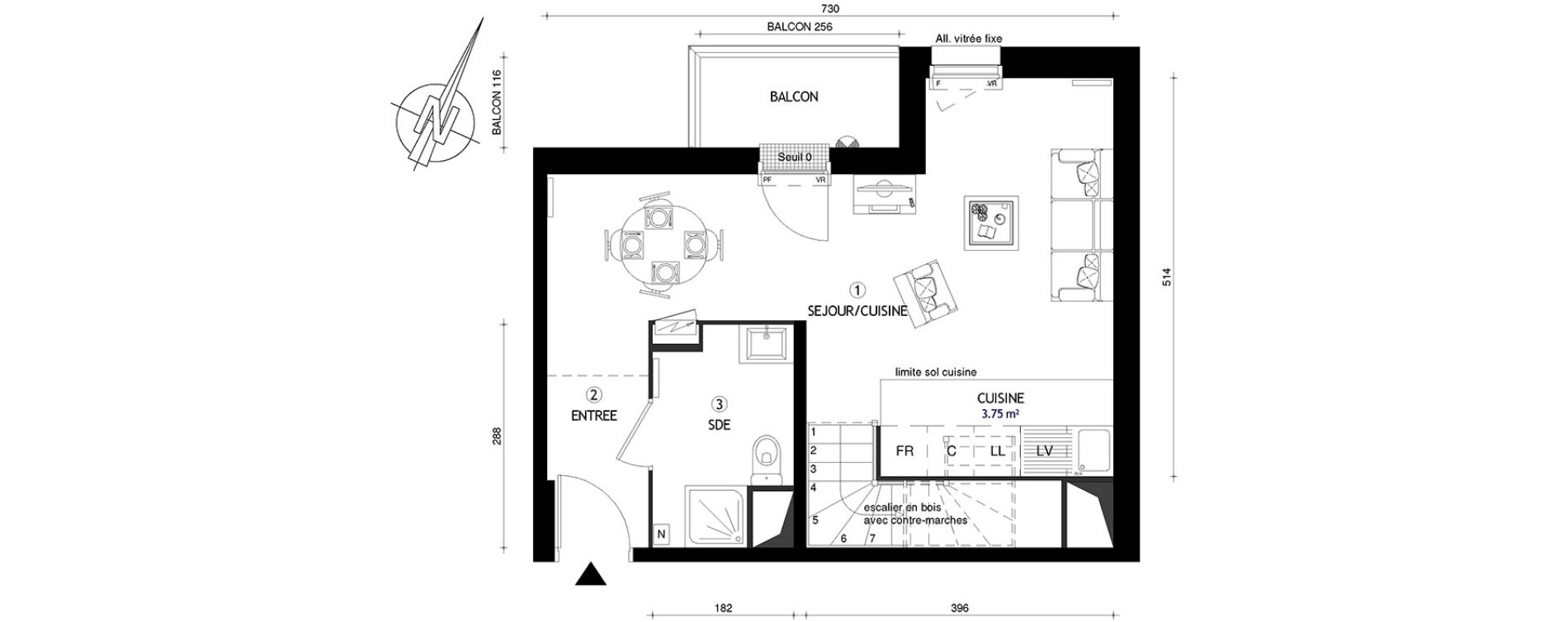 Appartement T3 de 54,60 m2 &agrave; Villeneuve-Le-Roi Centre
