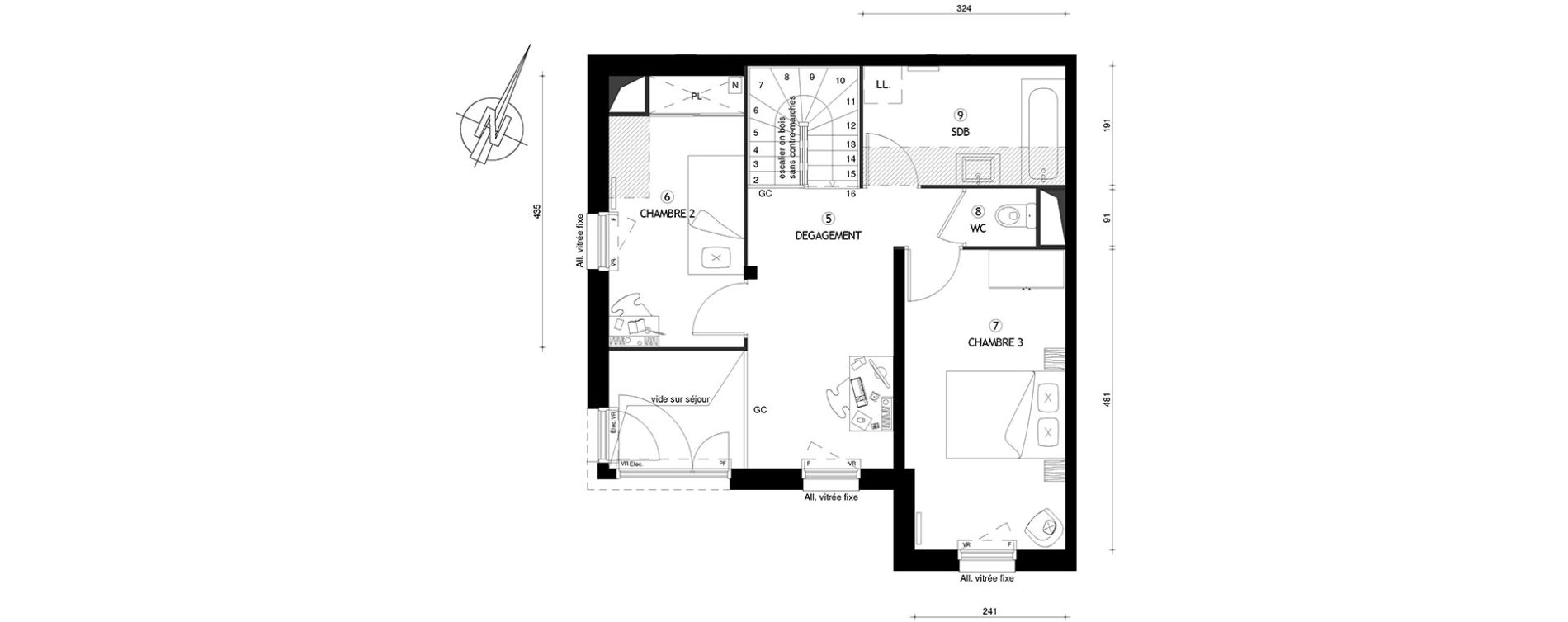 Duplex T4 de 85,50 m2 &agrave; Villeneuve-Le-Roi Centre