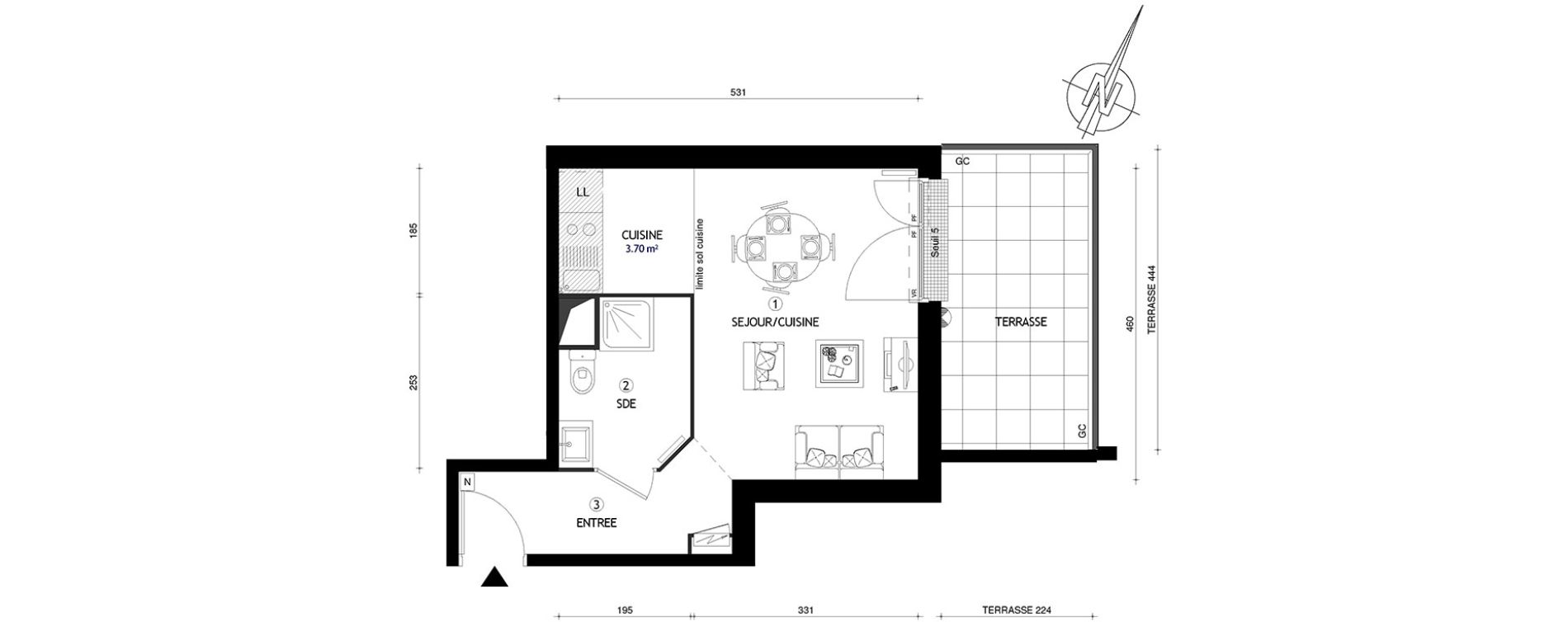 Appartement T1 de 28,20 m2 &agrave; Villeneuve-Le-Roi Centre