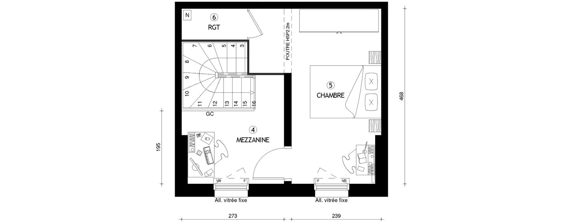 Duplex T2 de 52,10 m2 &agrave; Villeneuve-Le-Roi Centre