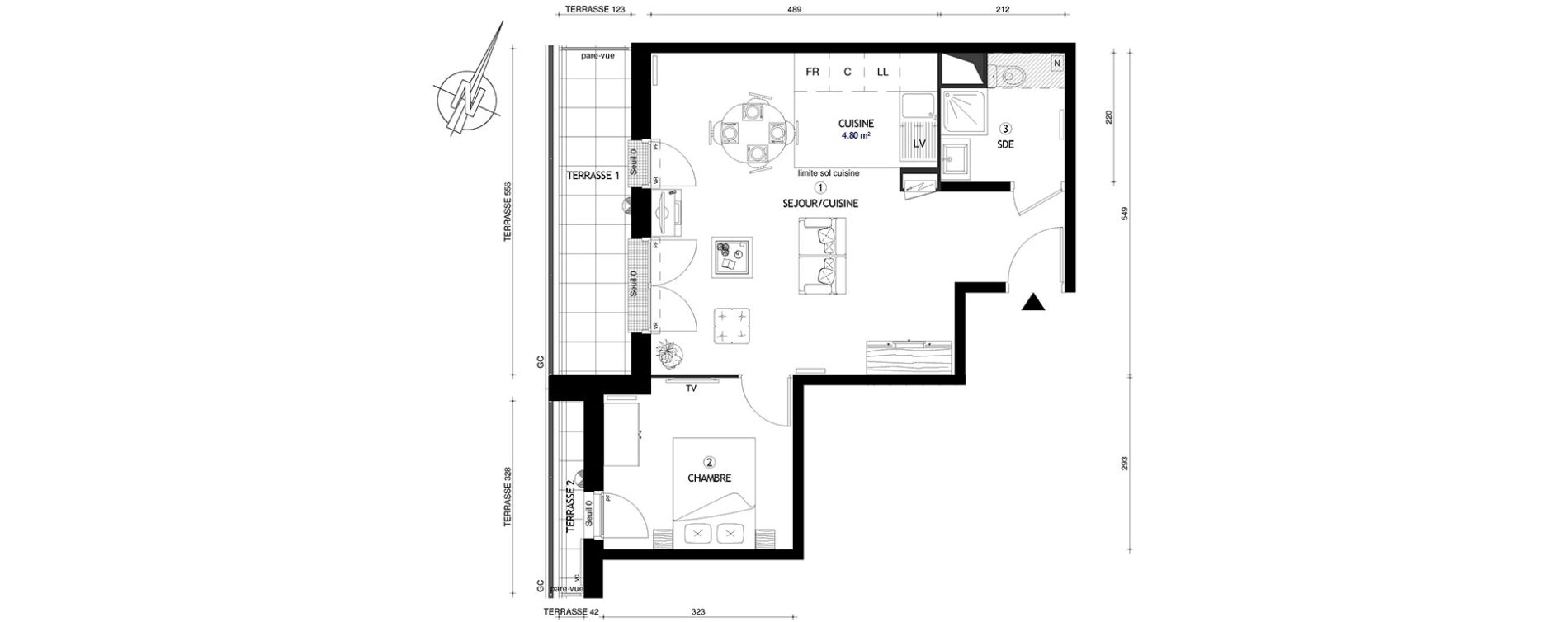 Appartement T2 de 43,90 m2 &agrave; Villeneuve-Le-Roi Centre