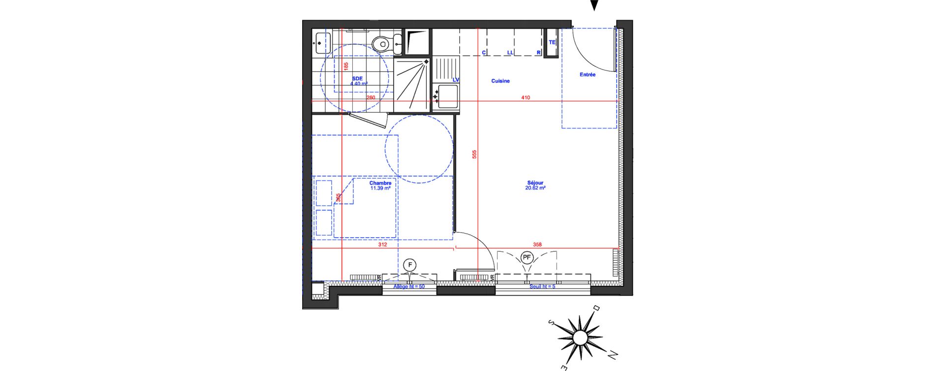 Appartement T2 de 36,41 m2 &agrave; Villeneuve-Le-Roi Centre