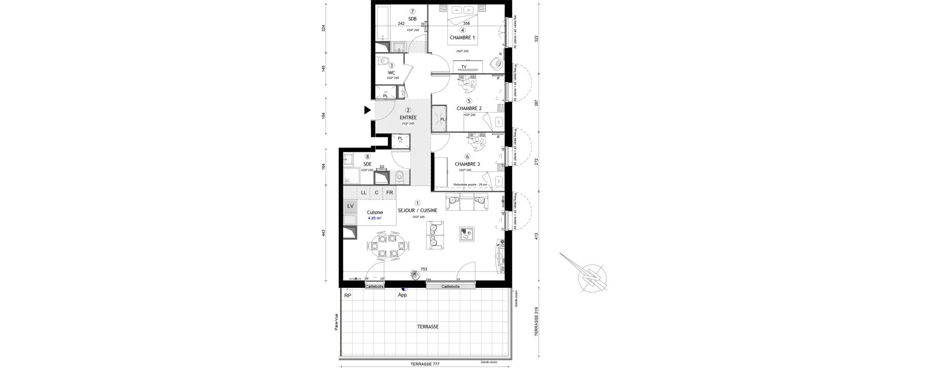 Appartement T4 de 82,90 m2 &agrave; Villeneuve-Saint-Georges Gare