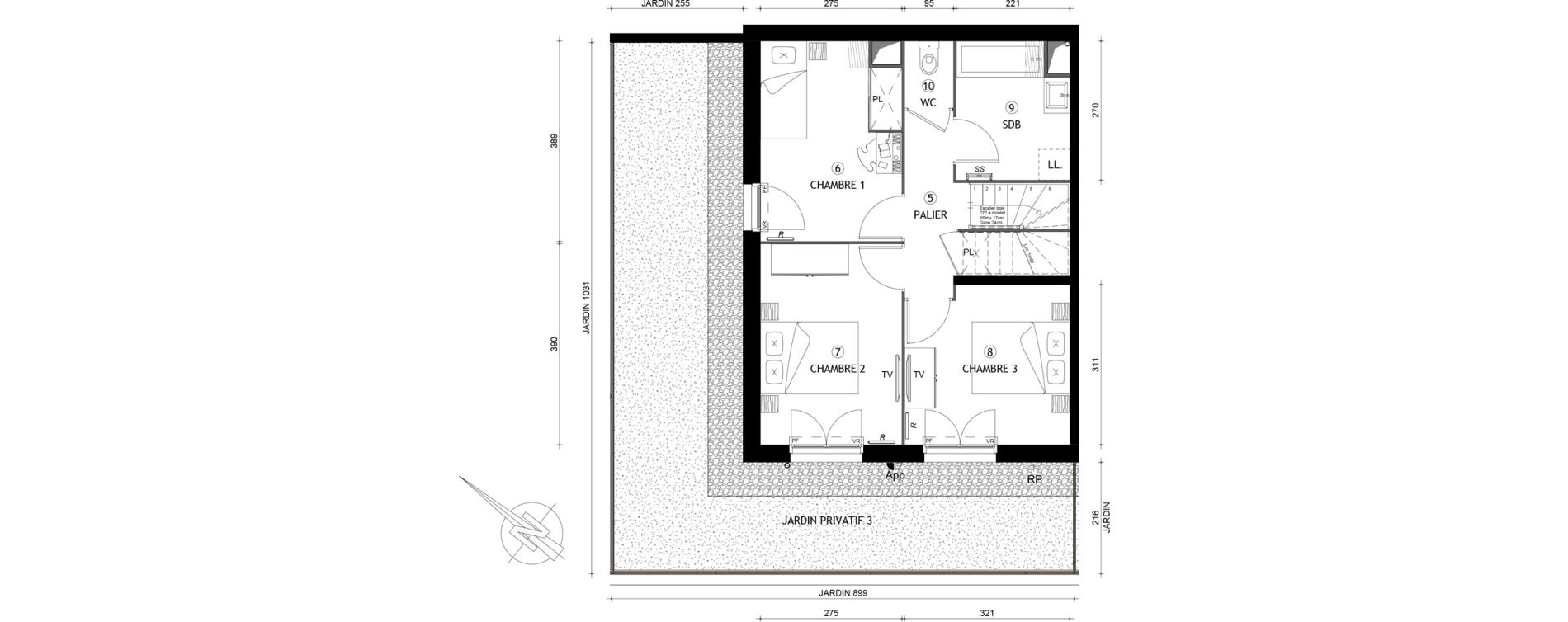 Souplex T4 de 83,60 m2 &agrave; Villeneuve-Saint-Georges Gare