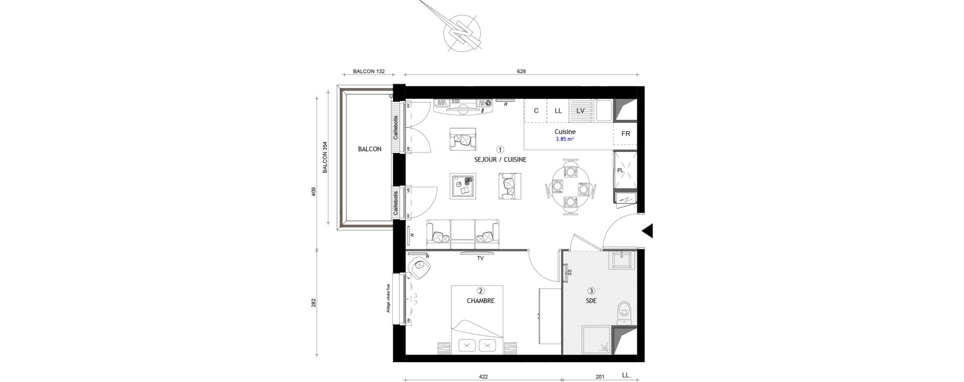Appartement T2 de 42,00 m2 &agrave; Villeneuve-Saint-Georges Gare