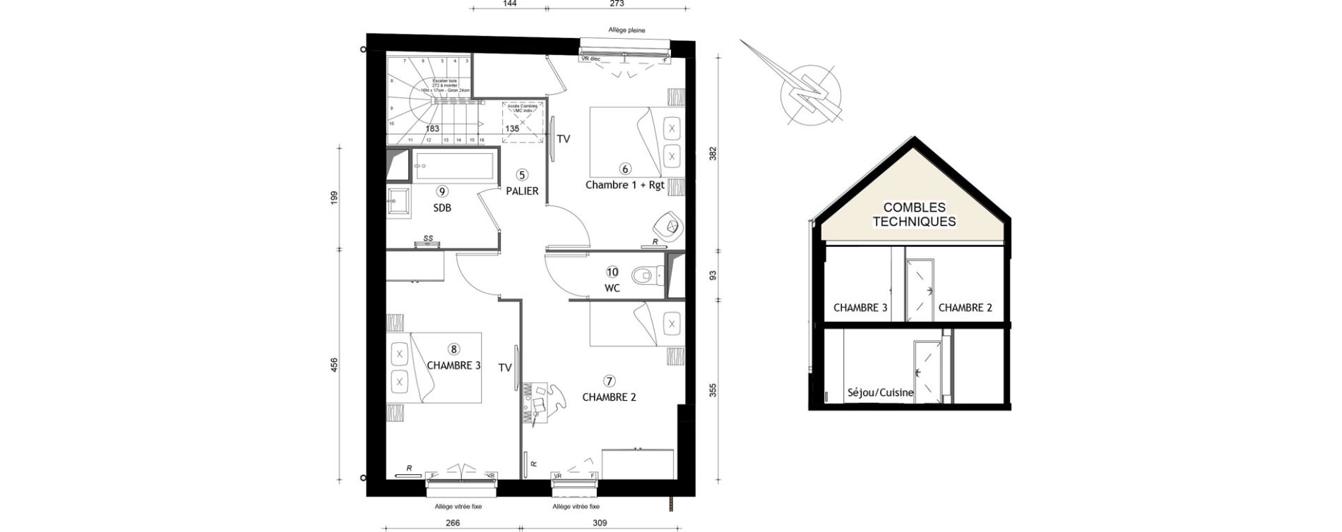 Duplex T4 de 90,70 m2 &agrave; Villeneuve-Saint-Georges Gare