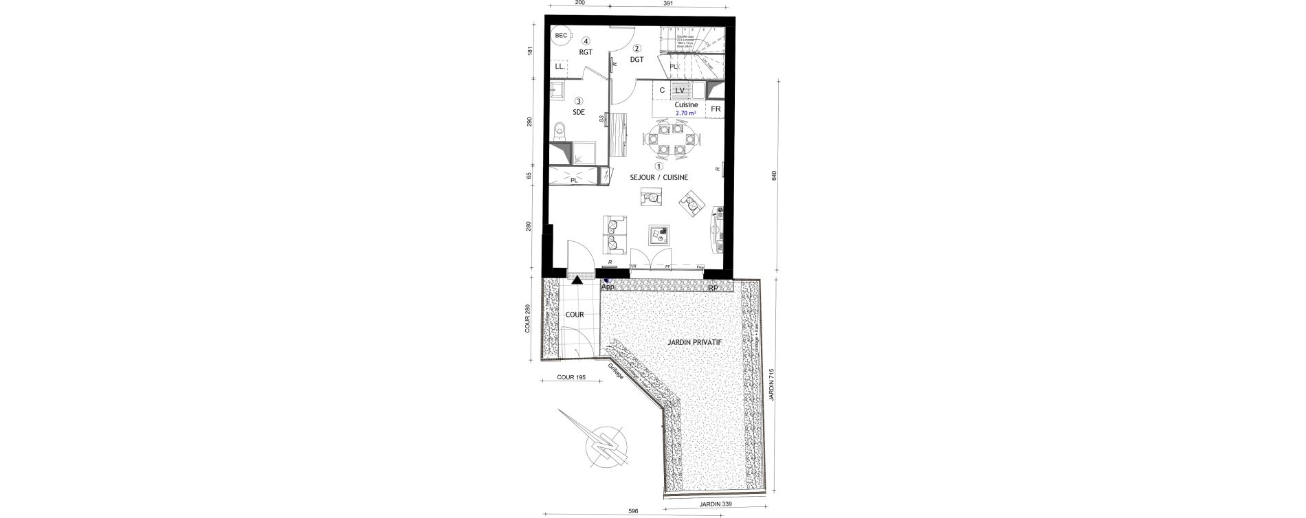 Duplex T4 de 88,30 m2 &agrave; Villeneuve-Saint-Georges Gare