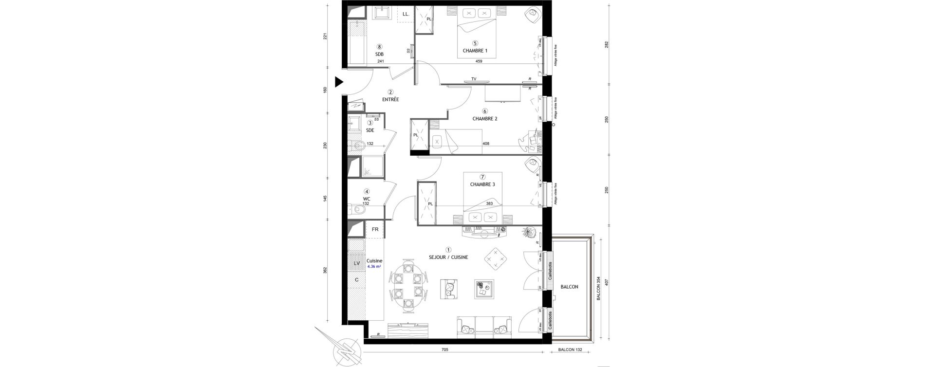 Appartement T4 de 81,10 m2 &agrave; Villeneuve-Saint-Georges Gare