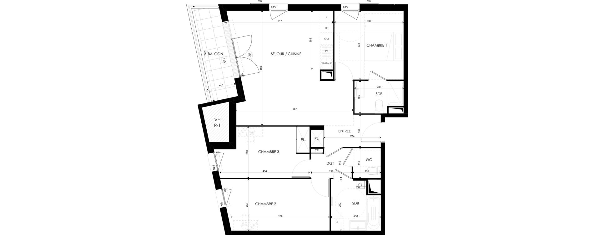 Appartement T4 de 79,59 m2 &agrave; Villeneuve-Saint-Georges Triage