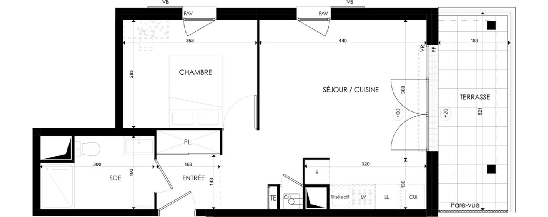 Appartement T2 de 41,95 m2 &agrave; Villeneuve-Saint-Georges Triage