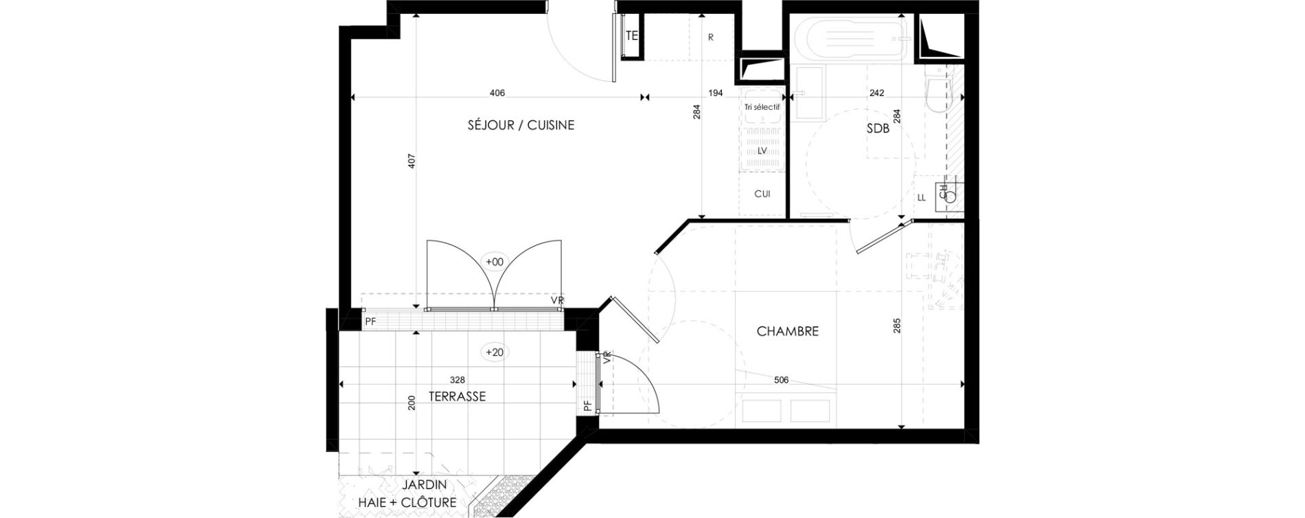 Appartement T2 de 40,97 m2 &agrave; Villeneuve-Saint-Georges Triage