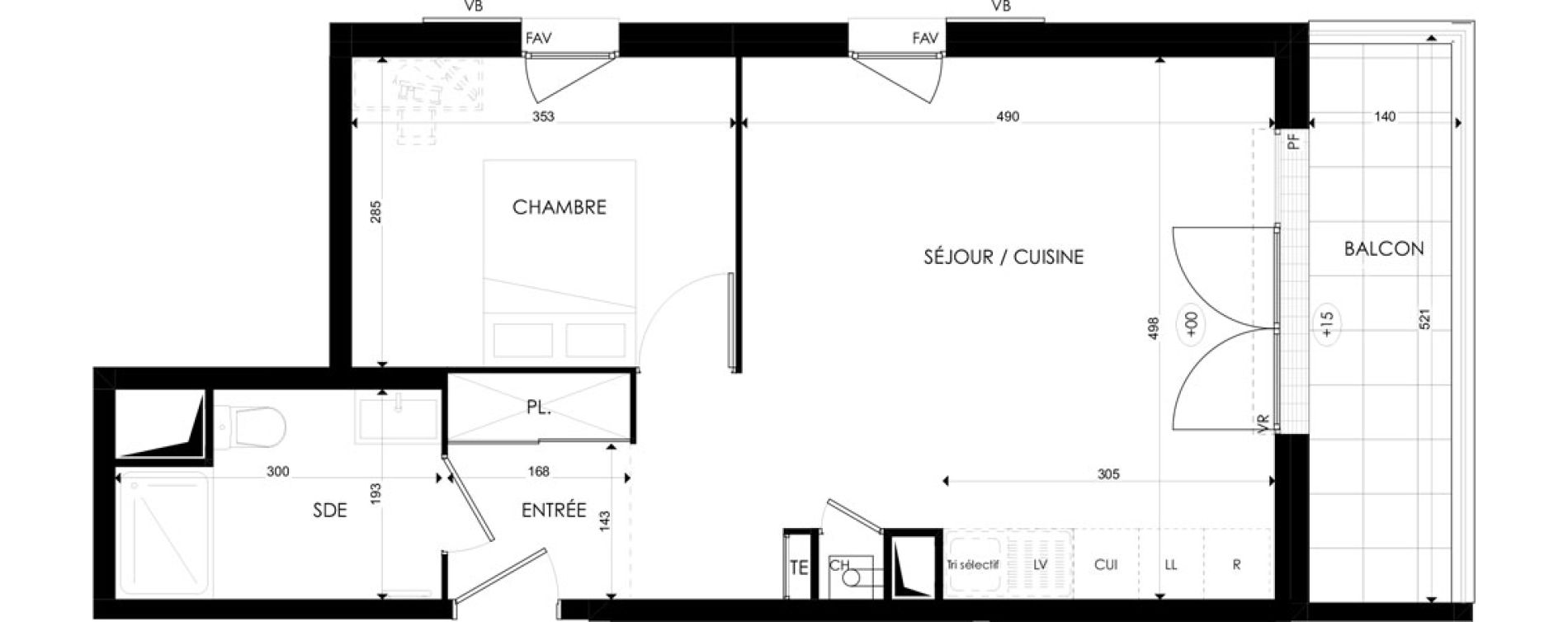 Appartement T2 de 44,61 m2 &agrave; Villeneuve-Saint-Georges Triage