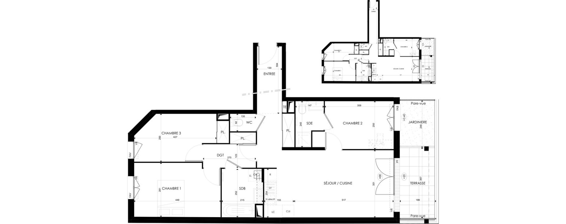 Appartement T4 de 80,68 m2 &agrave; Villeneuve-Saint-Georges Triage